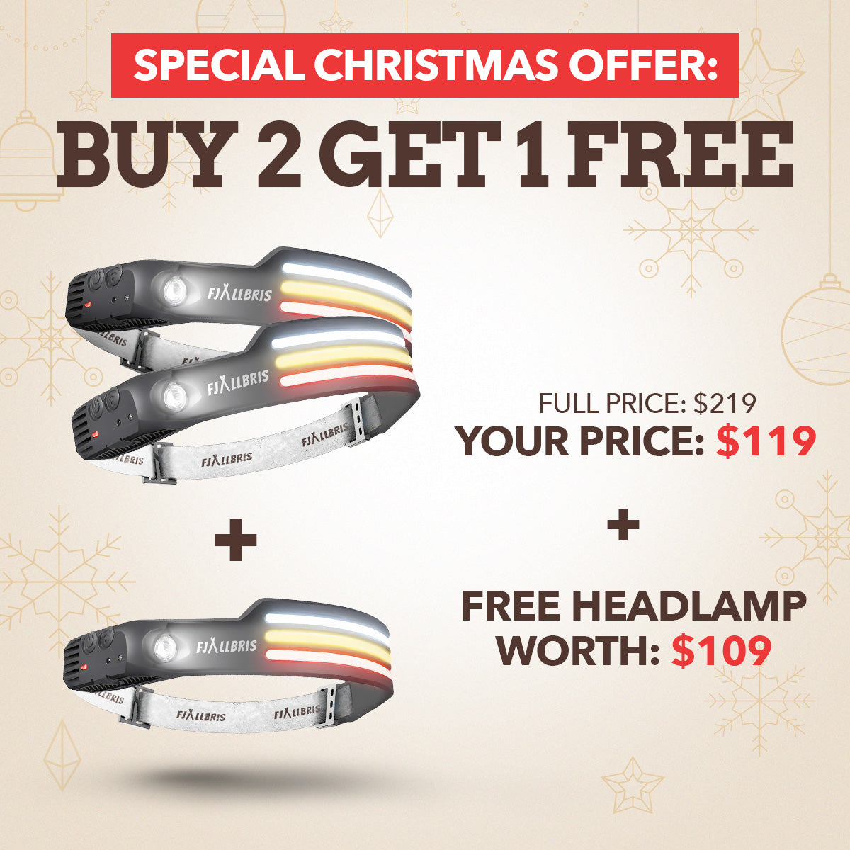 Fjällbris 1000lm LED 230° Lampe frontale PRO 2.0